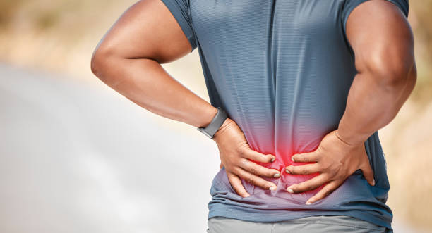 This injury is really getting in the way of progress illustration of spinal nerve compression causing back pain